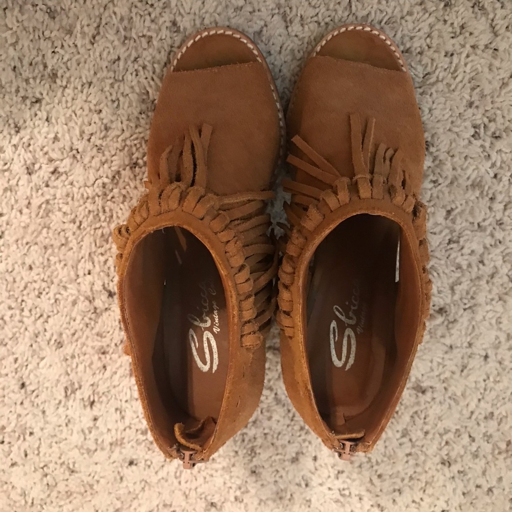 Fringe Opened Toe Booties - image 5